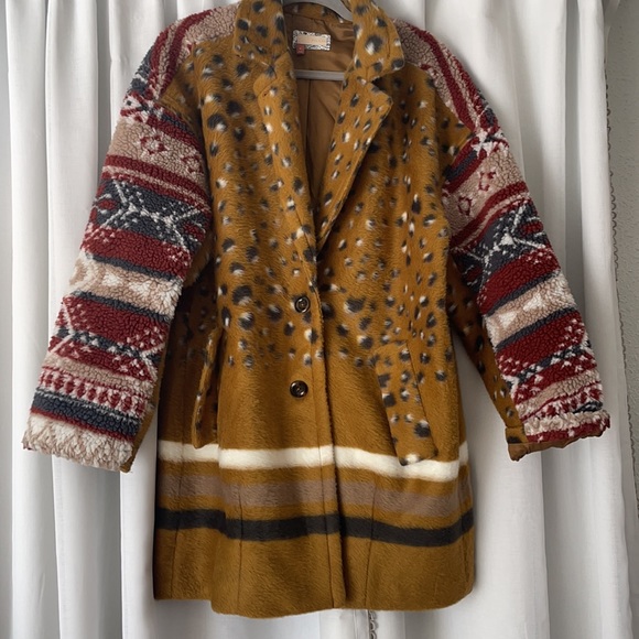 Anthro Pilcro Faux Fur Contrast Oversized Jacket - Picture 8 of 11